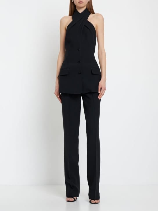 Michael Kors Collection - 绉纱sable交叉西服马甲