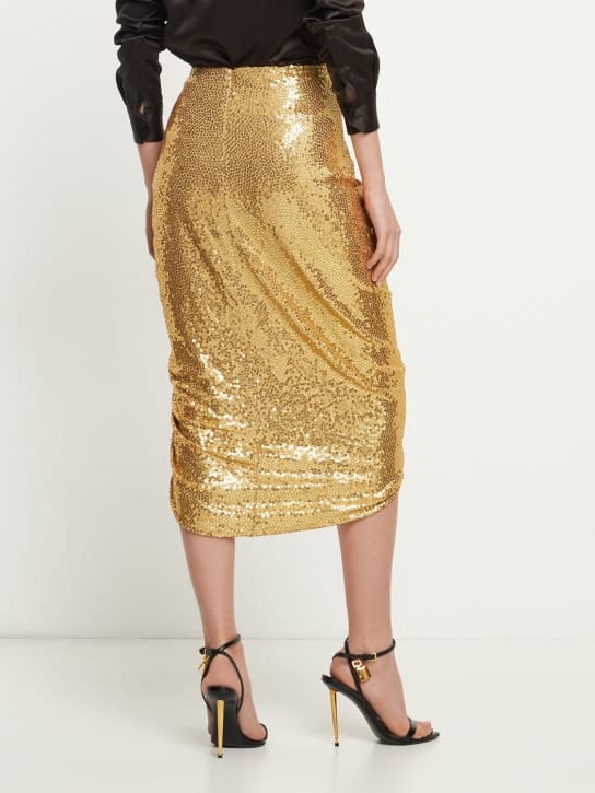 Michael Kors Collection: 亮片围裹式迷笛半身裙