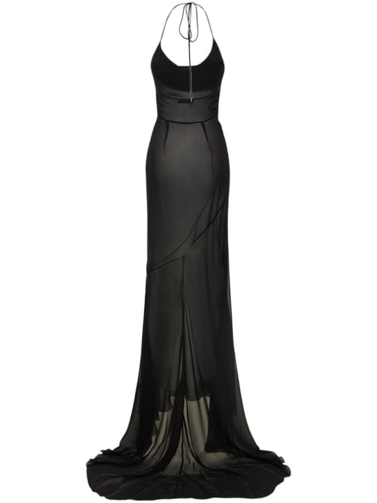 Alessandra Rich: Silk long dress with slit