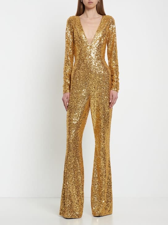 Michael Kors Collection - 亮片V领连身裤
