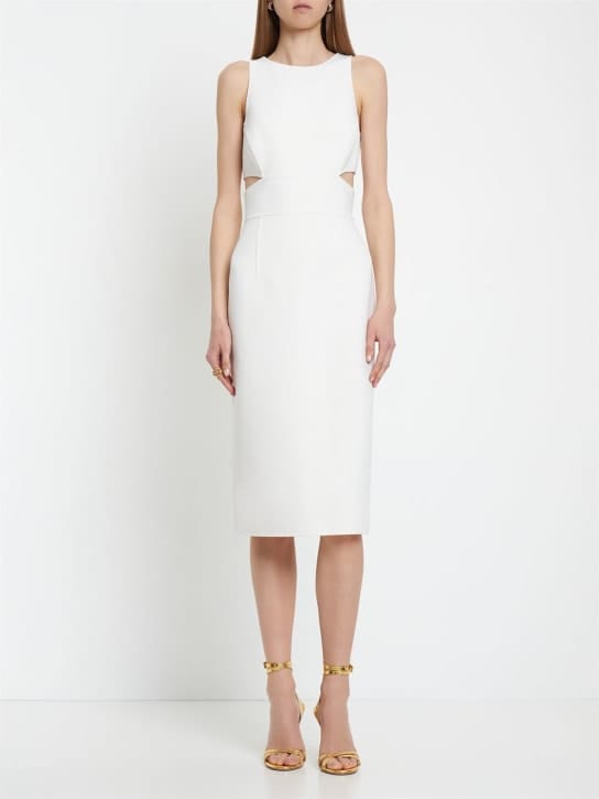 Michael Kors Collection: Wool midi dress with cutouts