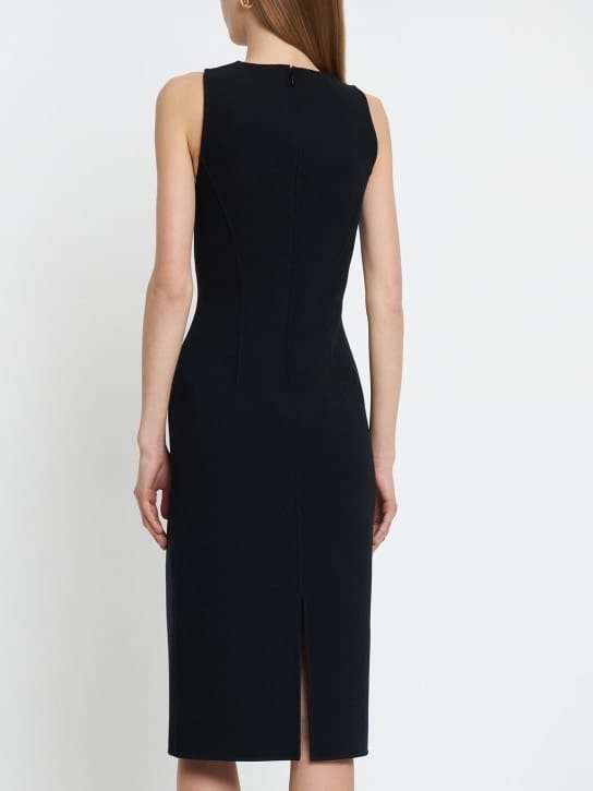 Michael Kors Collection: Wool midi dress with crossover neckline