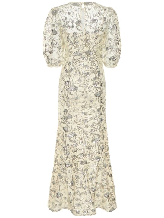 Self-portrait: Long dress with puff sleeves