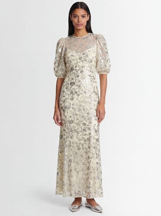 Self-portrait: Long dress with puff sleeves