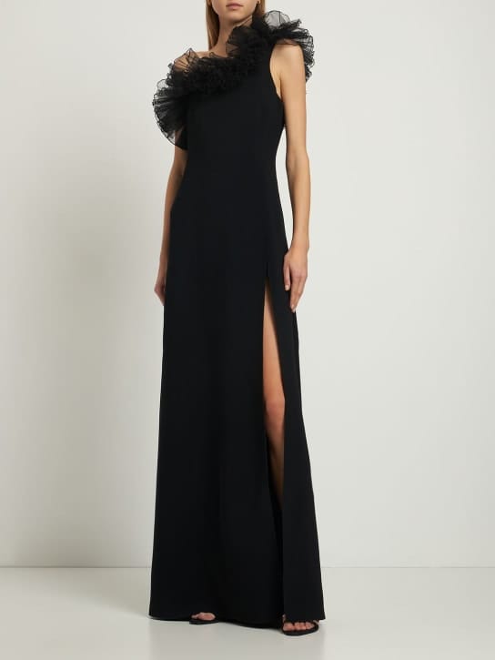 Giambattista Valli: One-shoulder gown with ruffles