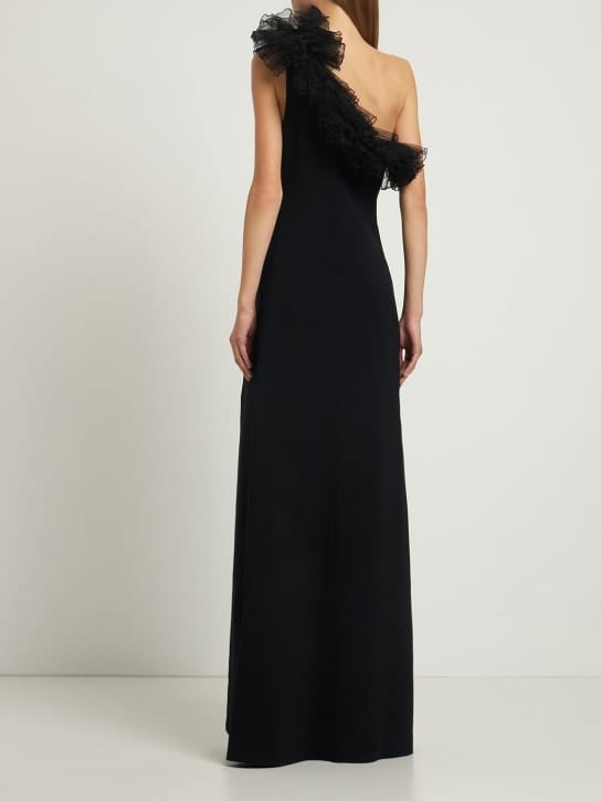 Giambattista Valli: One-shoulder gown with ruffles