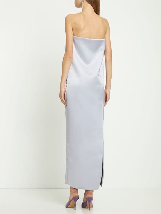 16arlington: Strapless satin maxi dress