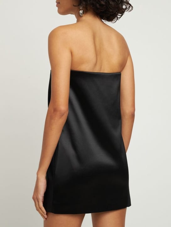 16arlington: Strapless satin mini dress