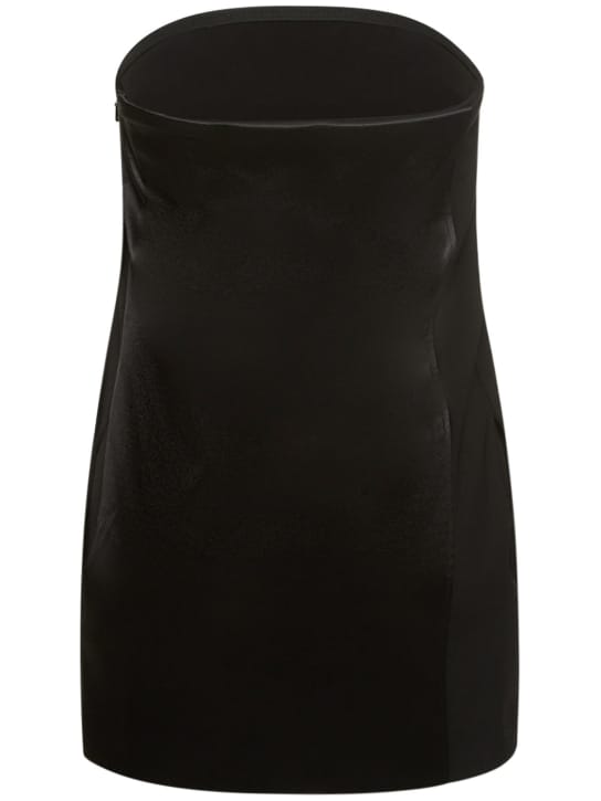 16arlington: Strapless satin mini dress