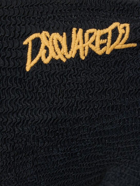 Dsquared2: Logo褶皱比基尼泳裤