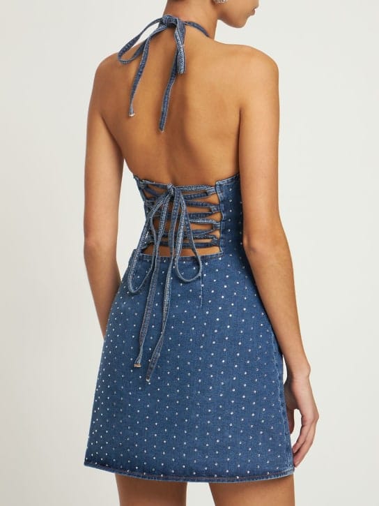 Giuseppe Di Morabito: Denim mini dress with crystals