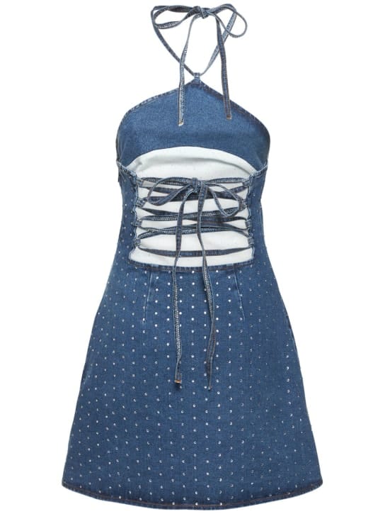 Giuseppe Di Morabito: Denim mini dress with crystals