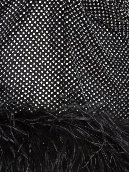 Giuseppe Di Morabito: Mini dress with crystals and feathers