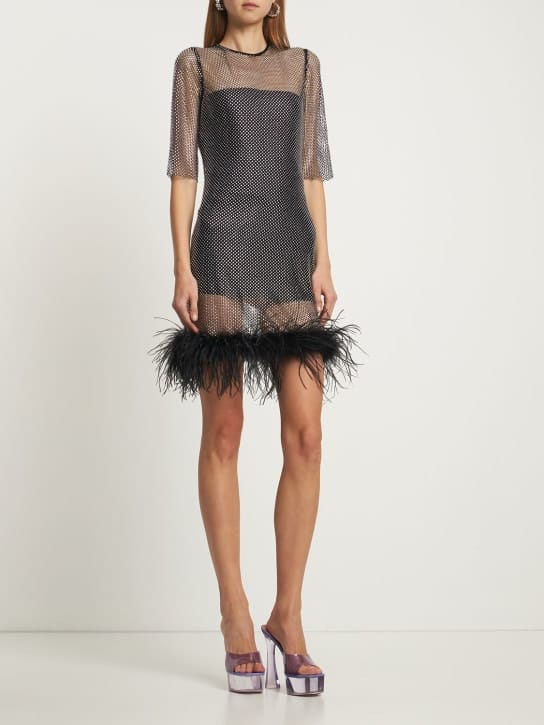 Giuseppe Di Morabito: Mini dress with crystals and feathers