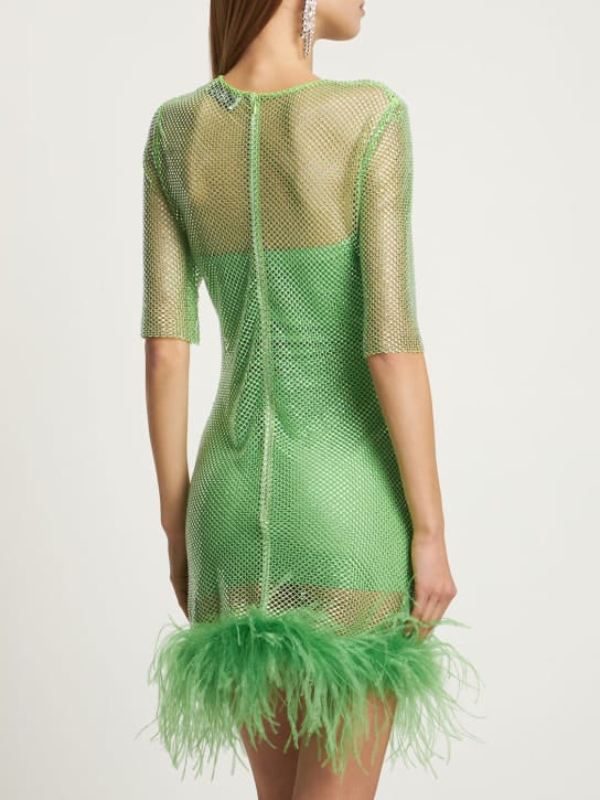 Giuseppe Di Morabito: Mini dress with crystals and feathers