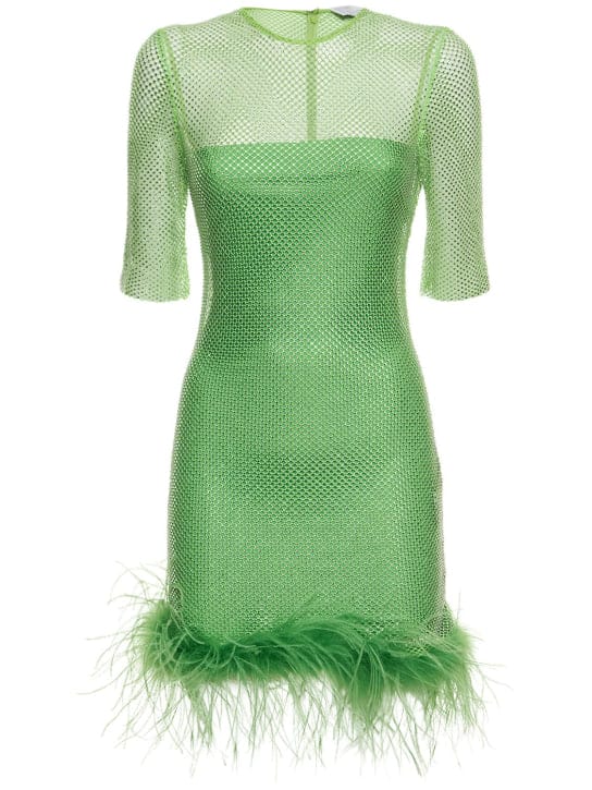 Giuseppe Di Morabito: Mini dress with crystals and feathers