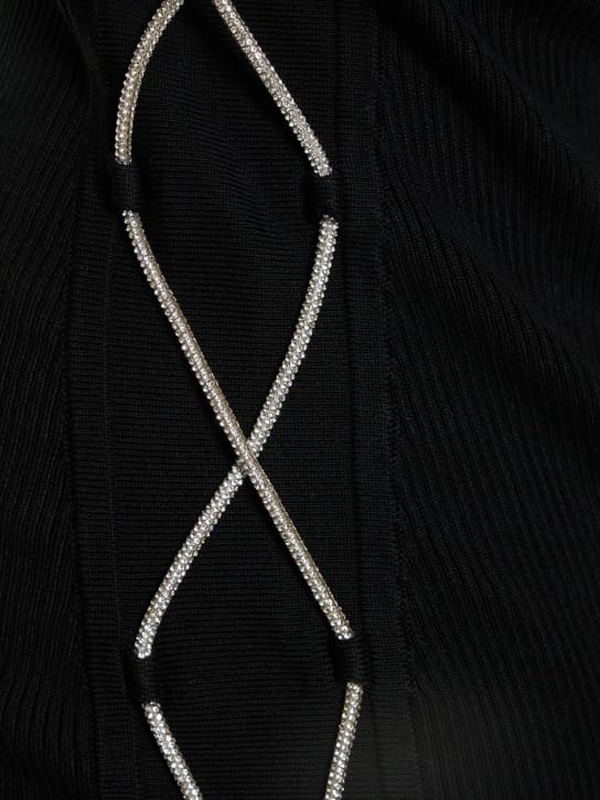 Giuseppe Di Morabito: Ribbed mini dress with crystals