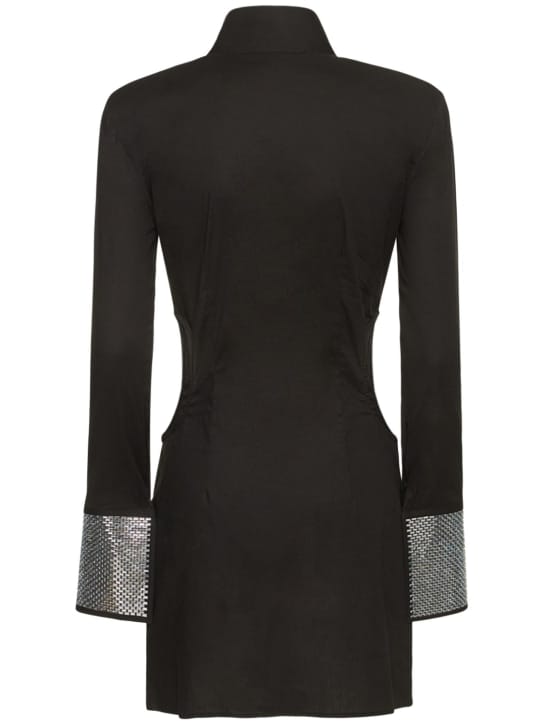 Giuseppe Di Morabito: Cotton shirt dress with crystals