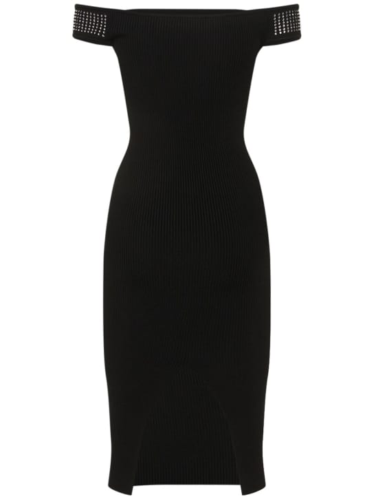 Giuseppe Di Morabito: Ribbed knit dress with crystals