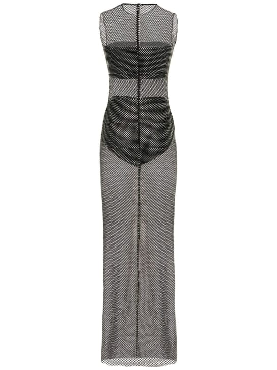 Giuseppe Di Morabito: Crystal-embellished mesh maxi dress