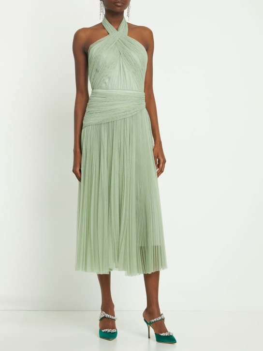 Maria Lucia Hohan - Abito midi halter in tulle plissé