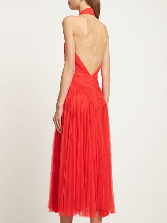 Maria Lucia Hohan: Abito midi halter in tulle plissé