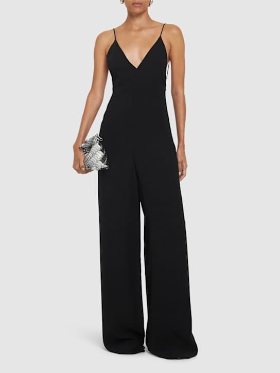 Valentino - Jumpsuit de seda cady con espalda abierta