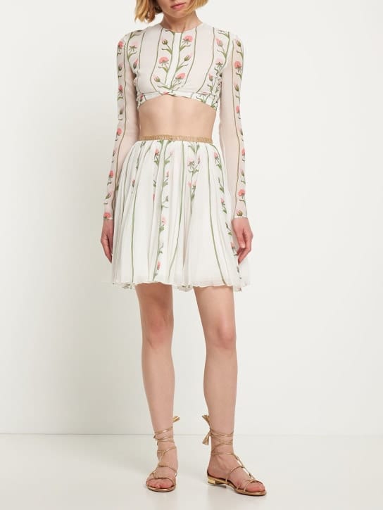 Giambattista Valli - 印花真丝乔其纱短款上衣