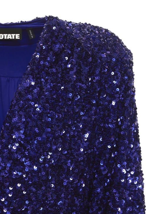 Rotate: Sequin wrap mini dress