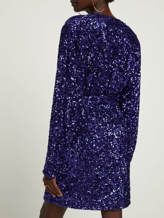 Rotate: Sequin wrap mini dress