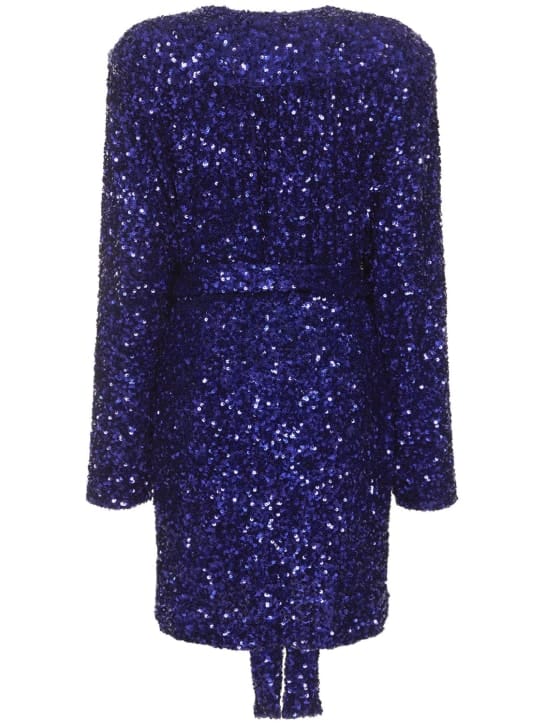 Rotate: Sequin wrap mini dress