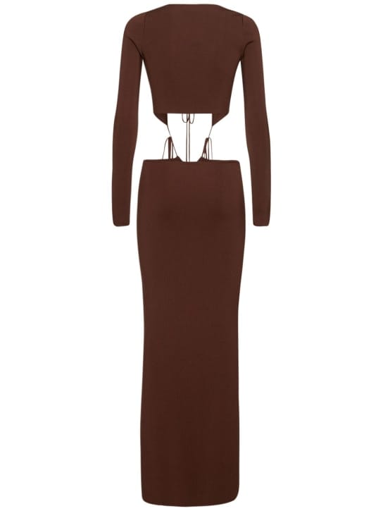 Aya Muse: Ribbed knit cut-out maxi dress