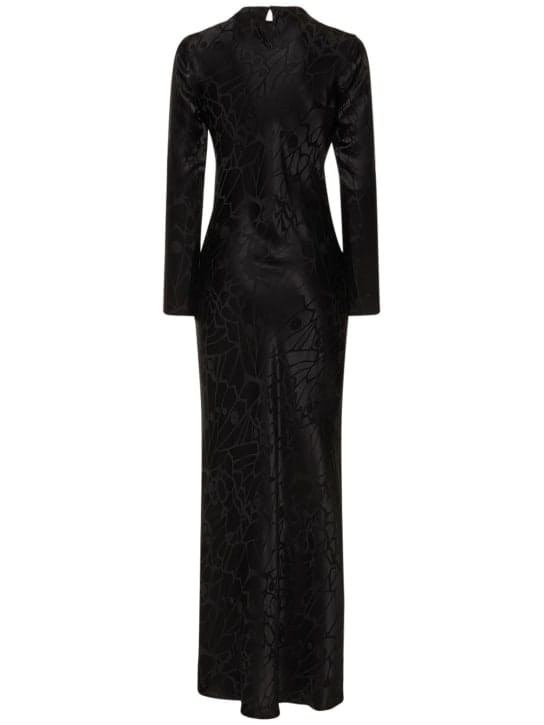 ANINE BING: Vestido largo de jacquard de seda