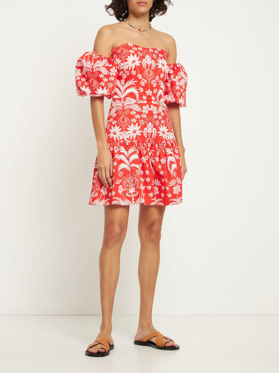 Borgo De Nor: Cotton mini dress with puff sleeves