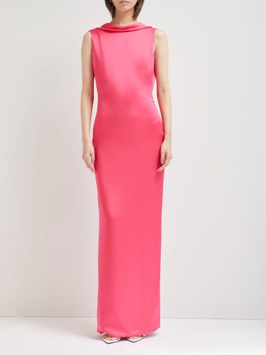 Versace: Vestido largo con espalda drapeada