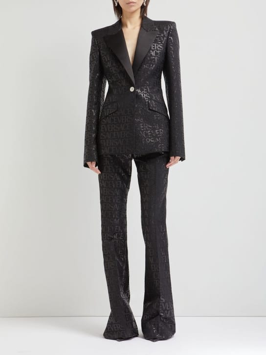 Versace - Logo提花喇叭裤