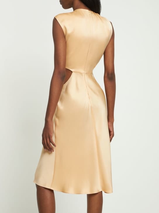 Stella McCartney: Midi-Satinkleid mit Cut-outs