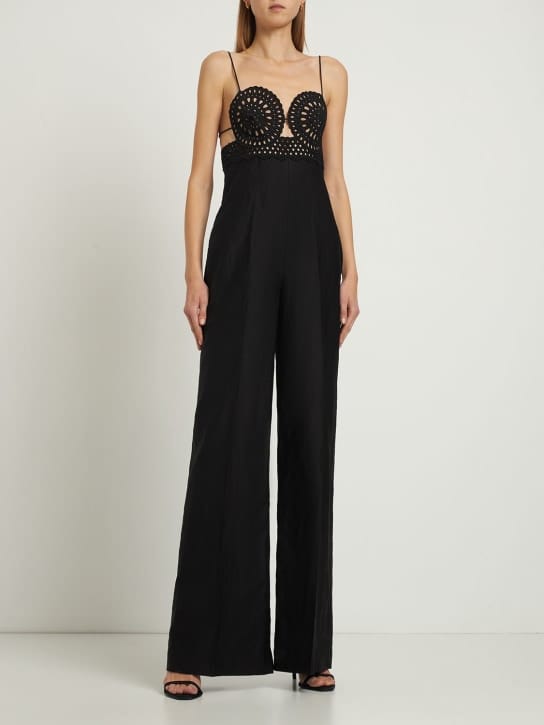 Stella McCartney: Mono en mezcla de lino con bordados