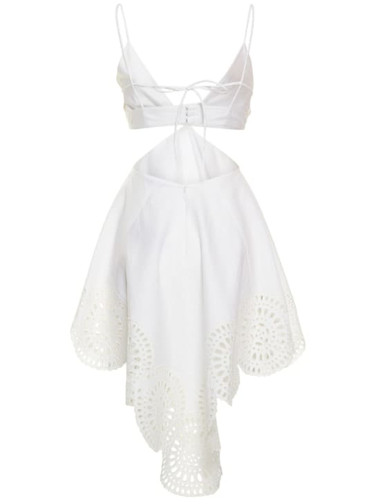 Stella McCartney: Robe courte en lin mélangé à découpes
