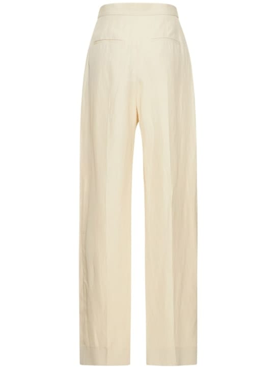 Stella McCartney: 亚麻&粘胶纤维高腰直筒裤