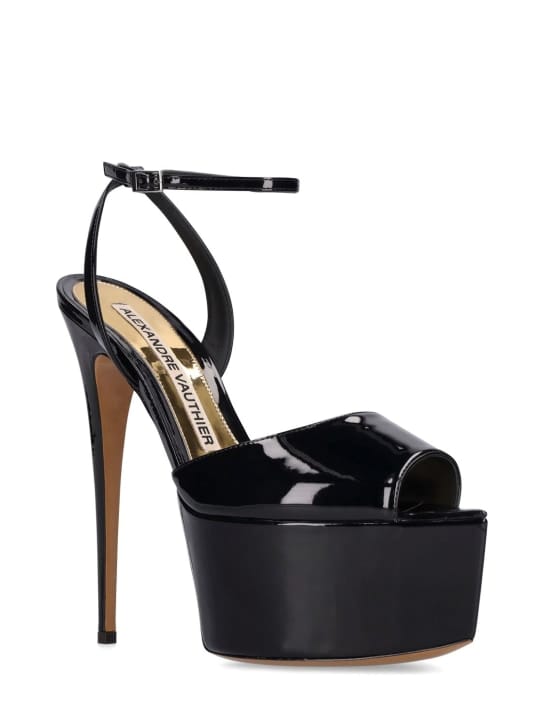 Alexandre Vauthier: 150毫米金属色仿皮凉鞋