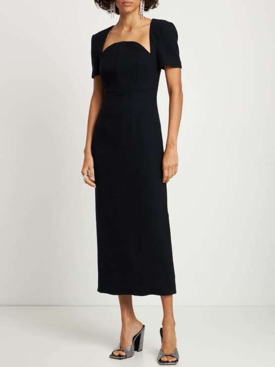 Roland Mouret - Moon羊毛绉纱迷笛连衣裙