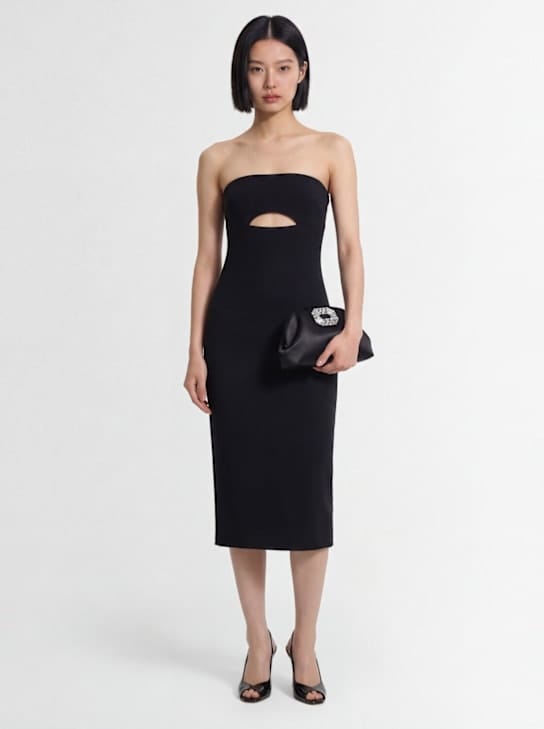 Roland Mouret - 无肩带羊毛绉纱迷笛连衣裙