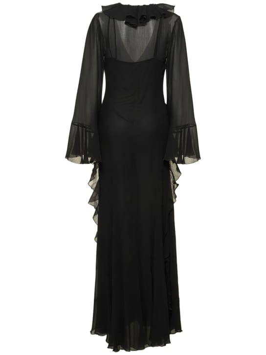 Blumarine: Cotton and silk-blend dress with ruffles