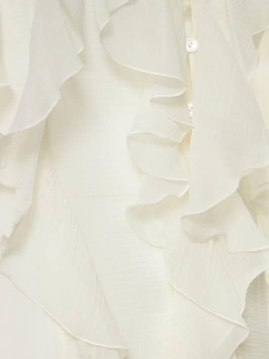 Blumarine: Cotton and silk-blend maxi dress with ruffles