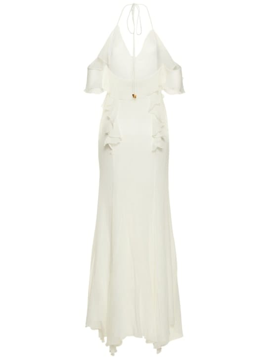 Blumarine: Cotton and silk-blend maxi dress with ruffles