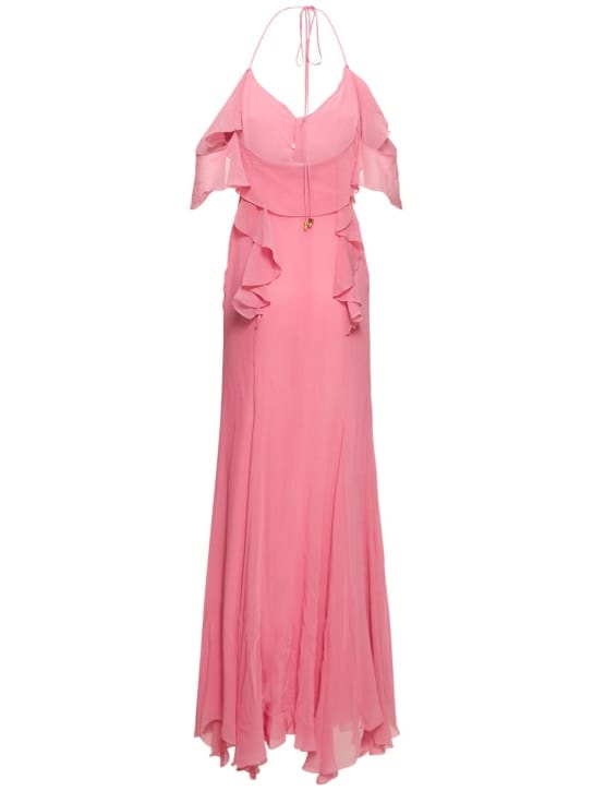 Blumarine: Cotton and silk-blend maxi dress with ruffles