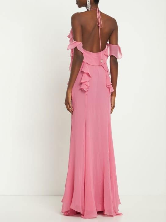 Blumarine: Cotton and silk-blend maxi dress with ruffles
