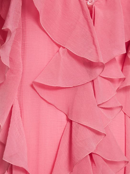 Blumarine: Cotton and silk-blend maxi dress with ruffles