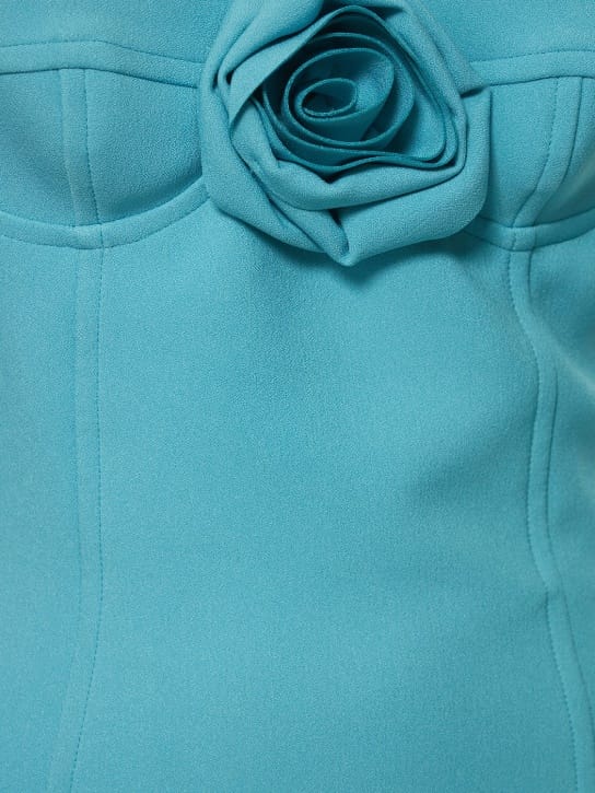 Blumarine: Bustier mini dress with floral appliqu 